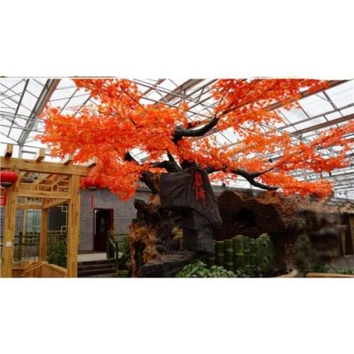 12x Artificial Lifelike Maple Leaf Garland Red & Green Leaves Autumn Display