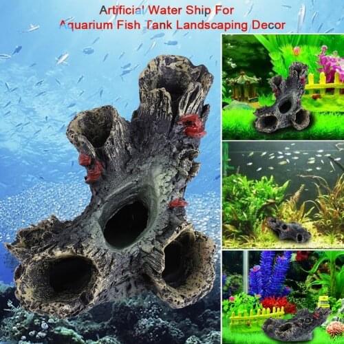 Artificial Resin Aqua Aquarium Dead Wood Fish To avoid Hole Tank Ornament Decor Resin Aquarium Ornament Fish Tank