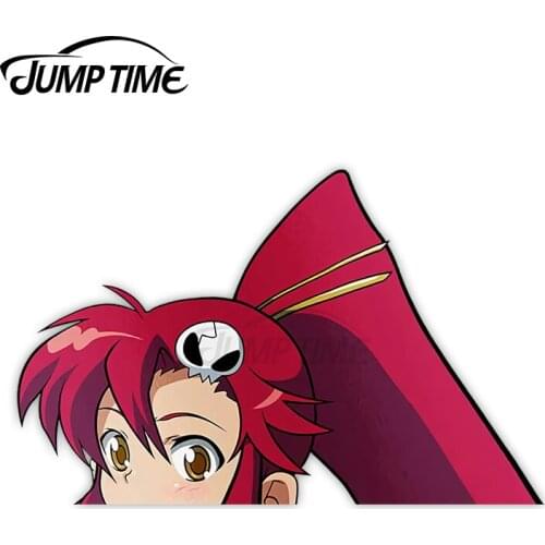 JumpTime 13 x 6.8cm Yoko Littner Tengen Toppa Gurren Lagann Peek Anime Big Head Stickers Scratch-proof Vinyl Car Wrap VAN Decal