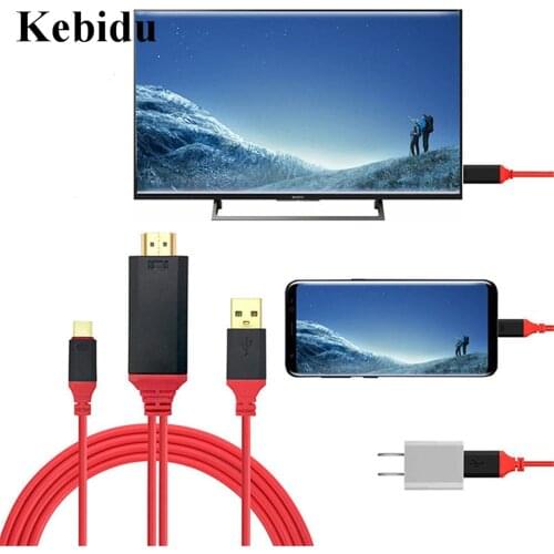 Kebidu 2m USB 3.1 Ultra HD 1080P 4k Charging HDTV Video Cable Adapter Converter for Samsung S8 for Xiaomi Newest