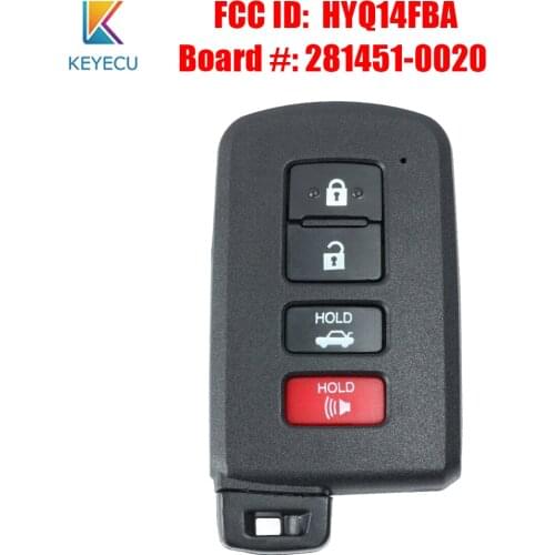 KEYECU OEM Smart Key for Toyota Corolla Camry Avalon 2011 2012 2013 2014 FCC ID: HYQ14FBA IC: 1551A-14FBA BOARD #: 281451-0020