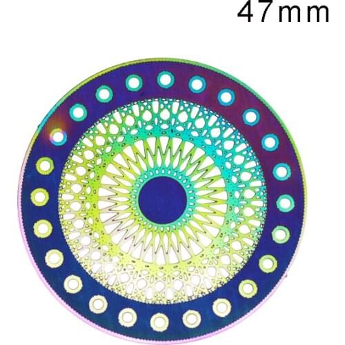 10pcs/Lot Round Hollow Connectors Stainless Steel Filigree Stamping Charms For DIY Jewelry Making 47mm