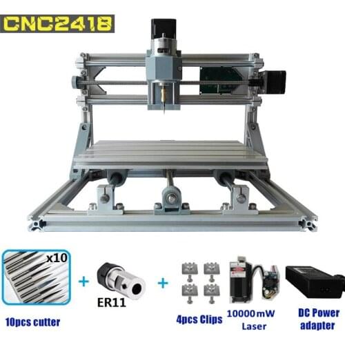 CNC Laser Engraving machine 3-Axis Mini Wood router Laser Engraver DIY Hobby Tool ER11 GRBL AC110V 220V CNC2418 engraver machine