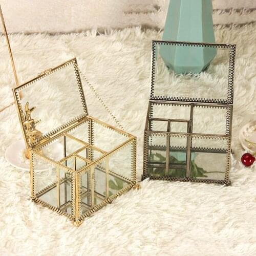 Metal Cotton Swab Makeup Box Portable Clear Make Up Container Cotton Pad Holder Cosmetics Organizer Storage Box with Lid