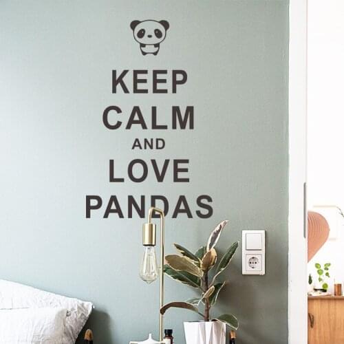 Simple English panda cute Wall Sticker Stickers for beautifying and decorating the wall of bedroom and living room
