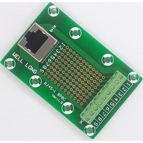 RJ45 8P8C Jack1-Way Buss Breakout Board,Terminal Block, Connector