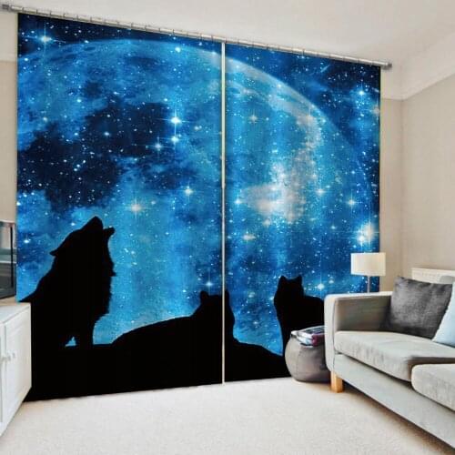 Luxury Blackout 3D Window Curtain For Living Room office Bedroom Custom blue stars curtains blackout curtains