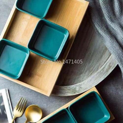 Nordic Bamboo Wooden Tray Rectangular Storage Tray Snack Tray Sundries Tray Two Grids Three Grids Four Grids Six Grid Trays