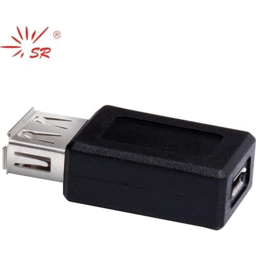 SR USB A Female to Micro USB B Female Adapter Plug Connector Jack Converter for Cellphones and Tablets Black