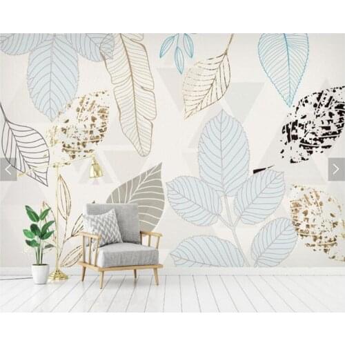Custom vintage 3D wallpaper, fresh and simple leaf murals for living room bedroom sofa backdrop home decor wallpaper