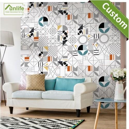 Funlife Tile Sticker Geometry Abstract Waterproof Self Adhesive Easy to Clean Wall sticker Wall Art Furniture Kitchen Wallpaper