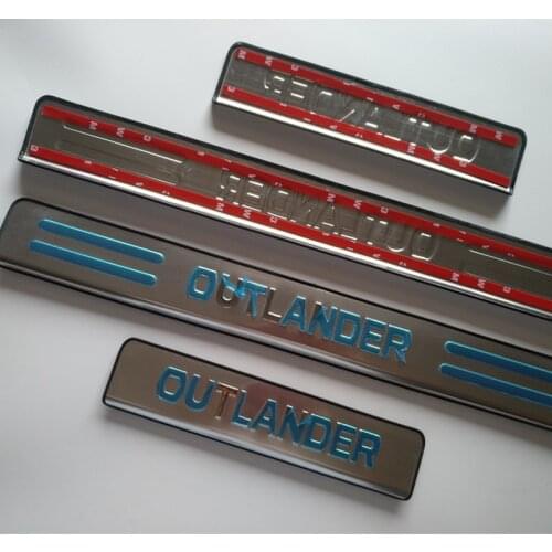 High quality stainless steel Scuff Plate/Door Sill Protector Sticker Car Styling For Mitsubishi Outlander 2007-2012