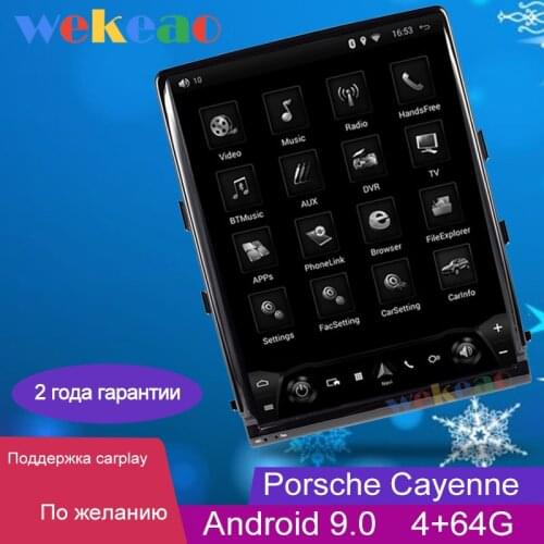 Wekeao 10.4" Vertical Screen Tesla Style 1 Din Android 9.0 Car Radio For Porsche Cayenne Car Dvd Player Auto GPS Navigation 4G