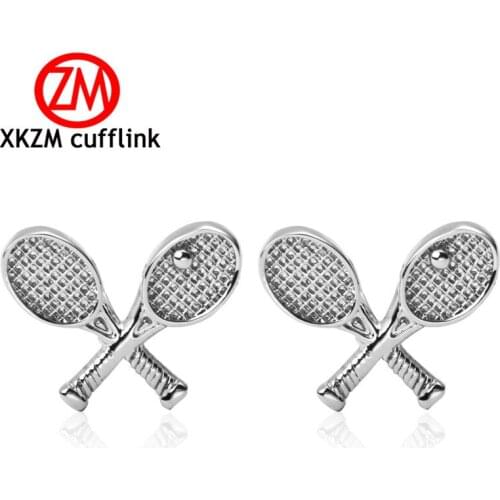 XKZM High Quality Men Cuff Links Vintage Mens Wedding Party Gift Classical Tennis racket Cufflinks engraved gold silvery