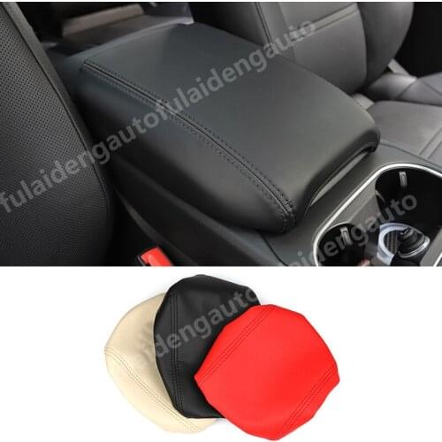 1pcs For Porsche Cayenne 2018-2021 PU Leather Armrest Console Pad Cover Cushion Support Box Armrest Top Mat Liner Car Styling