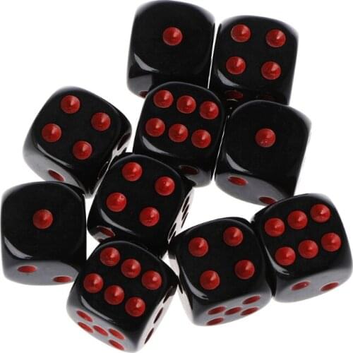 10pcs 15mm Multicolor Acrylic Cube Dice Beads Six Sides Portable Table Games Toy