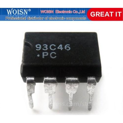 10PCS AT93C46 93C46 DIP-8 EEPROM 64x16 new original In Stock