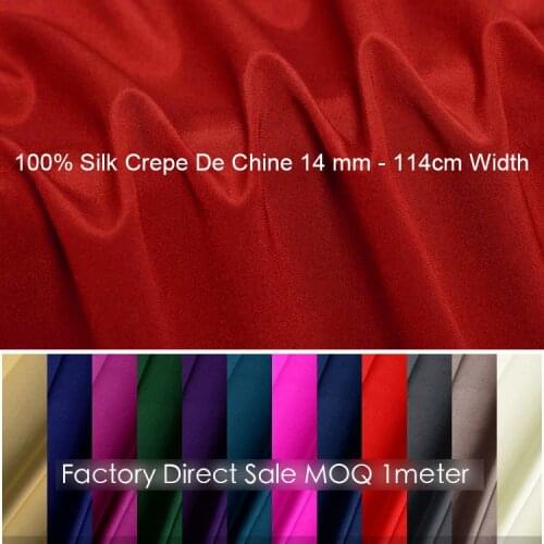 100% SILK CREPE DE CHINE 114cm width 14momme Pure Mulberry Silk Fabric/Batik Painting Dress Fabric Chic Free Shipping 1M 61-90