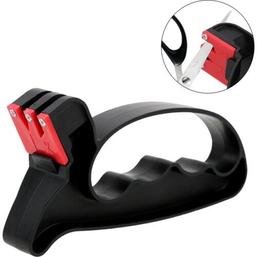 2 In 1 Kitchen Tools Convenient Handheld Scissor Blade Sharpening Grindstone Gadgets Knife Sharpener