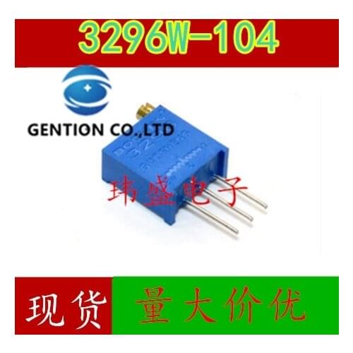 20PCS 3296W-104 top 100 k adjustable precision potentiometer circle 3296 potentiometer in stock 100% new and original