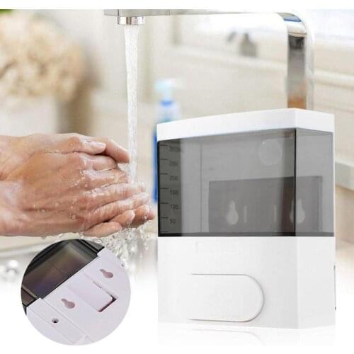 300ml Wall-mounted PP Manual Liquid Soap Dispenser Shampoo Shower Gel Bottle 20020