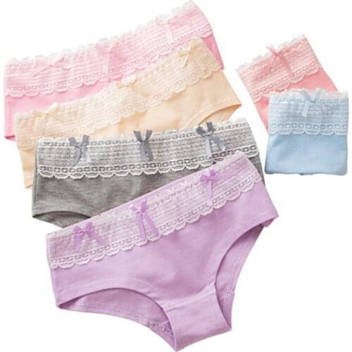 7 Pcs Cotton Underwear for Girls 2019 New Children Soft Panties Teenages Candy Color Briefs TWY-C006-7P