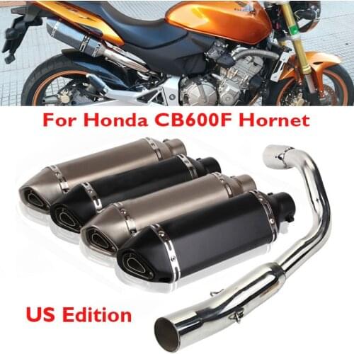 CB600F Hornet Motorcycle Exhaust Tip Silencer Muffler Middle Connect Tube Pipe Slip on Exhaust System for Honda CB600F Hornet
