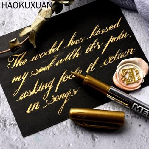 Gold Silver Paint Marker Water-base Marker Pen For Ceramics Glass Fabric Leather Dark Paper Painting Doodling Diy Arts crafts