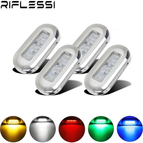 4 x 12V Boat Lights Yacht Stair Deck Side Marker Transom Light Marine Courtesy Indicator Trailer Turn Signal Lighting Tail Lamp