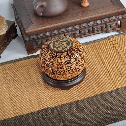 Walnut chicken wing wooden handmade incense coil furnace home garden wind creative incense box