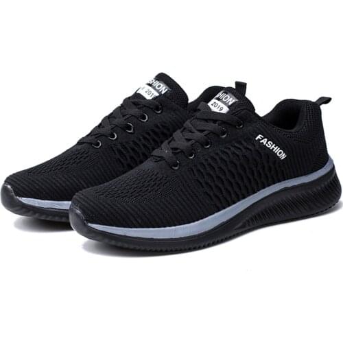 Mesh men casual shoes Men Sneakers Breathable Black Men Trainers Footwear loafers fashion lace up walking shoes chaussure homme
