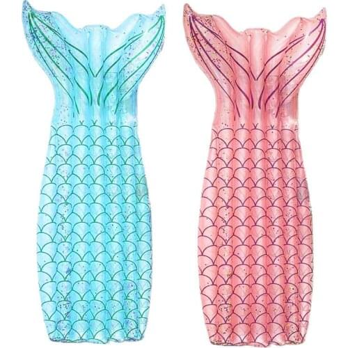 Summer Pool Float Mermaid Inflatable Floating Bed Sequined Fashionable Portable Water Inflatable Floating Mat Hammock