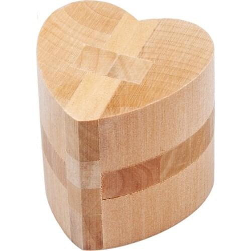 Luban Locking Creative 3D Puzzle Heart Shape Wooden Toys Early Educational Toys Wood Puzzles Brain Teaser IQ Burr Puzzles Gifts