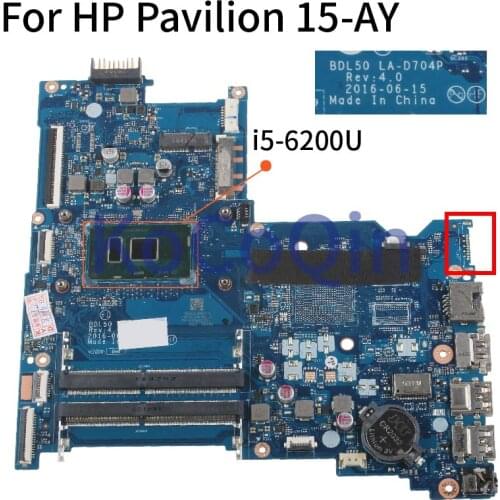 For HP Pavilion 15-AY I5-6200U Notebook Mainboard BDL50 LA-D704P DDR4 Without VGA interface Laptop Motherboard