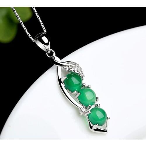 Natural Green Emerald Topaz Pendants 925 Silver 45cm Necklace Jade Bizuteria for Women Silver 925 Jewelry Joya Gemstone Pendants