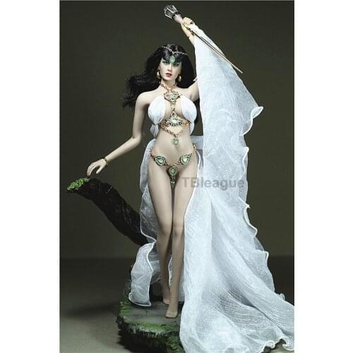 Custom Made 1/6 Scale White Long Tail Skirt Dress Underwear for 12inch Phicen JIAOUL Body toy Dream goddess