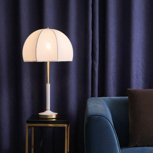 New Simple Fabric Table Lamp Hotel Fine Copper Bedroom Living Room Study Bedside Lamp Nordic Light Beauty Style Table Lamp