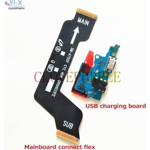 New USB Charging Port Connector Board + Mainboard Flex Cable For Samsung Galaxy A70 A705F