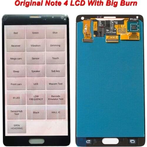 Original LCD With Big Burn Shadow for Samsung Galaxy Note 4 Note4 LCD N910T N910A Display Touch Screen Digitizer Assembly