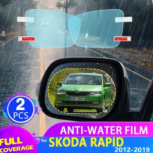 Car Rearview Mirror Film for Skoda Rapid 2012 2013 2014 2015 2016 2017 2018 2019 Anti Fog Rainproof Sticker Accessories