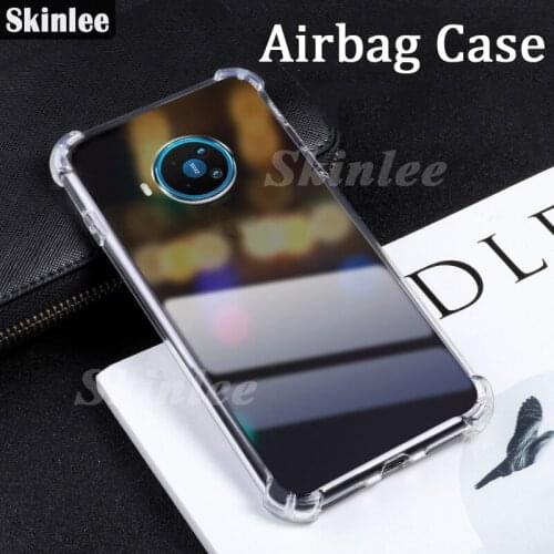 Skinlee For Nokia X10 Transparent Case Official Original Shockproof Clear Cover For Nokia X20 Four-corner Airbag Case