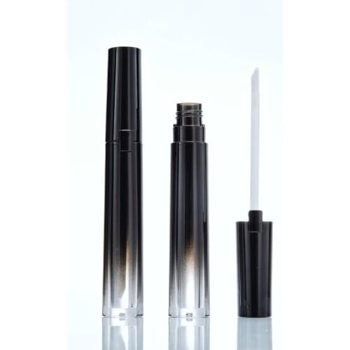 30pcs 6ml transparent gradient black plastic lip gloss empty tube cosmetic cylindrical lipgloss packaging container