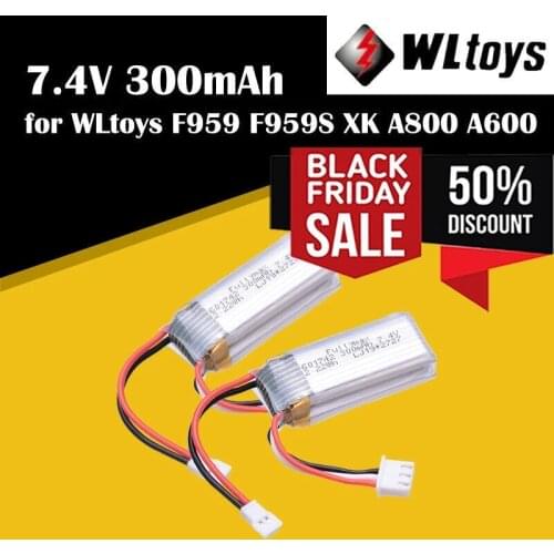 SALE 7.4V 300mAh 30c Li-Po Battery For WLtoys F959 Airplane Spare Parts XK DHC-2 A600 RC Airplane new