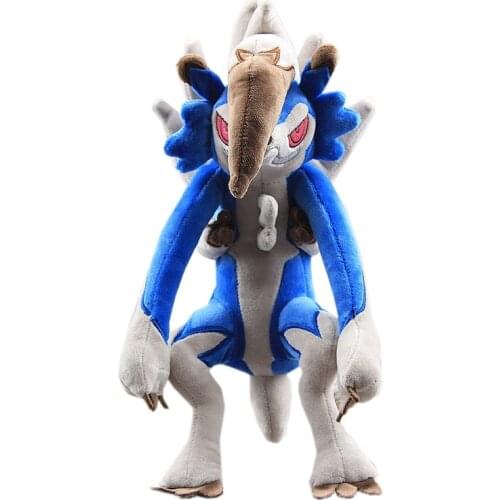 Deluxe Midnight Lycanroc Shiny Version Plush Toy Blue Color Wolwerock Soft Dolls Peluche 32 cm