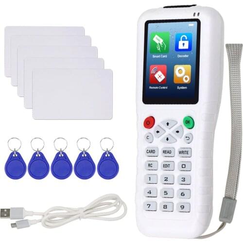 Handheld 125KHz RFID Duplicator Copier RFID Reader Writer 13.56MHz USB Cloner NFC Programmer Rewritable Cards EM4305/T5577 UID