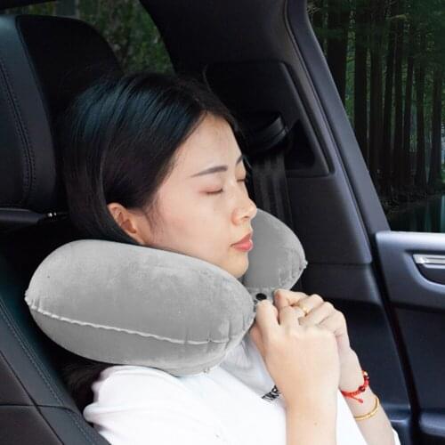 U-Shaped Inflatable Air Pillows Portable Sleeping Break Neck Pillow Nap Head Rest Cushion for Outdoor Camping Travel Hiking Car
