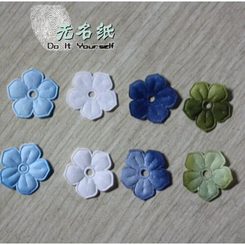 DIY Decoration 18mmx18mm Small Fabric Flower Decoration for Scrapbook Photo Album Home Decoration 4 colors 100pcs/lot