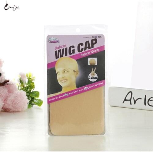 Uwigs Brown Wig Cap Hair Mesh Wig Weaving Cap Stretchable Elastic Hair Net Beige Hair Net For Making Wigs 2Pieces/PACK