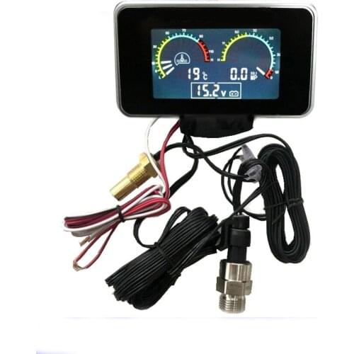 VEHTRKACNTOL 3 Functions Truck Car Oil Pressure Gauge Voltmeter Voltage Gauge Water Temperature Gauge Meter 12v/24v