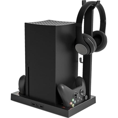 For Xbox Series X Vertical Stand Multi-function Charging Cooling Fan Base Controller Handle Charger Bracket With 2 Battery HOT